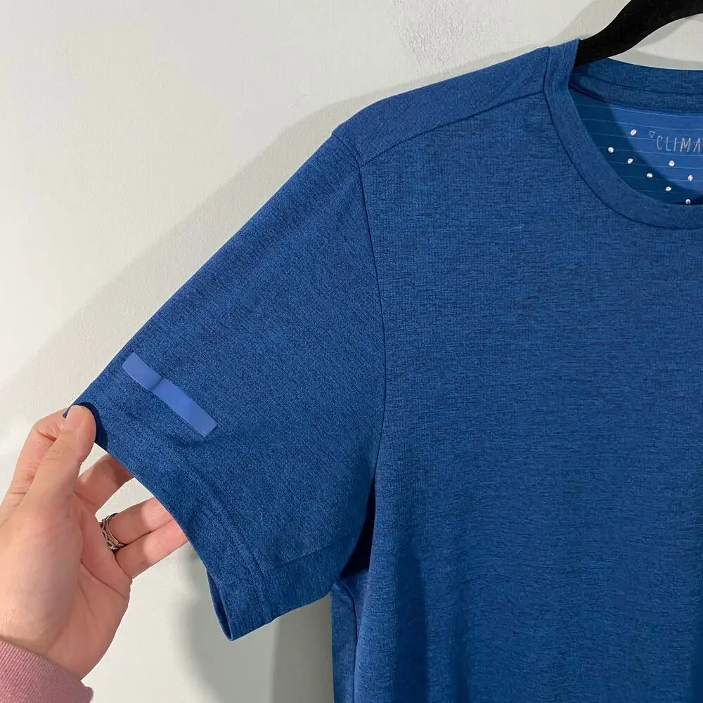 Adidas Men's Blue Freelift Climachill Short Sleeve Performance Tee